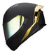 Casco Integral Para Moto Hax Obsidian Solid Negro/ Oro Mate
